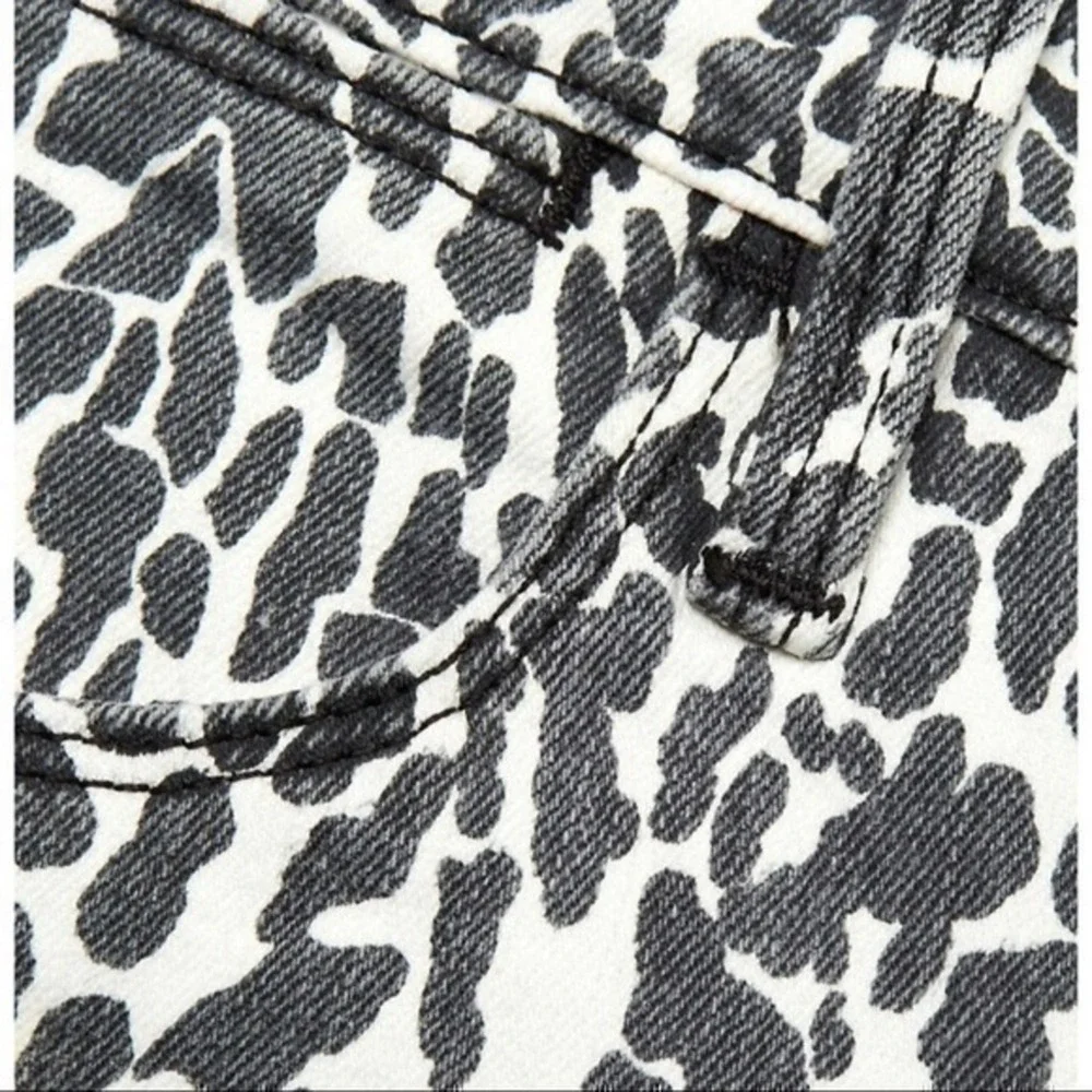 Frame Jeans Le High Skinny Abstract Animal Print Noir Multi Size 26 Y2K Work NEW